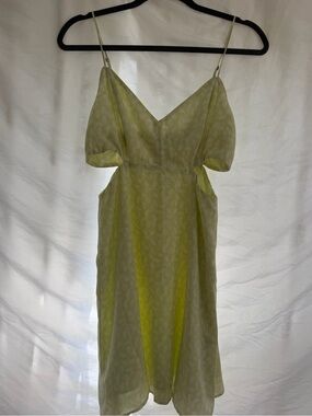 Abercrombie & Fitch Pale green V-Neck Cut Out Mini Dress